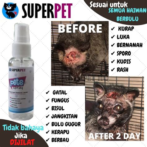 🔥spray Pet Ubat Untuk Kucing Anjing Kurap Kudis Sporo Kerapu Gatal