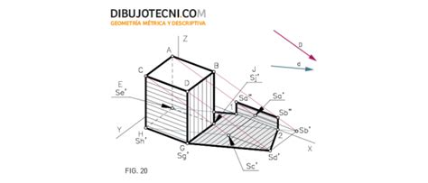 Sistema Axonométrico Ortogonal Sombras Foco impropio Dibujo Técnico