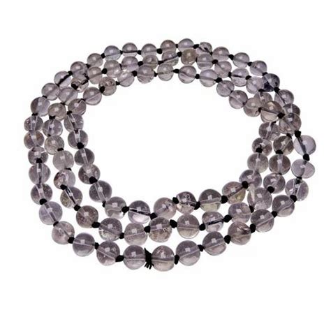 Clear Brown Avika Natural Smokey Quartz Mala For Aura Enhancing Box