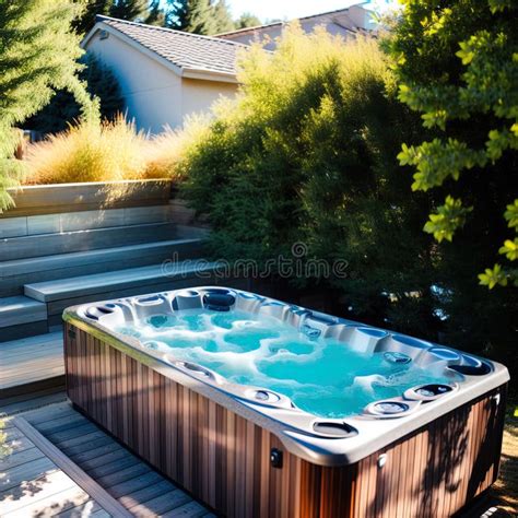 A Bubbling Hot Tub In A Backyard Stock Illustration Illustration Of Villa Great