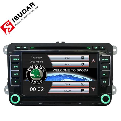 Isudar Car Multimedia Player Automotivo GPS Autoradio 2 Din For Skoda