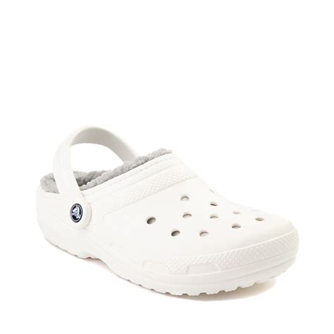 Crocs Classic Fuzz Lined Clog White Gray Journeys