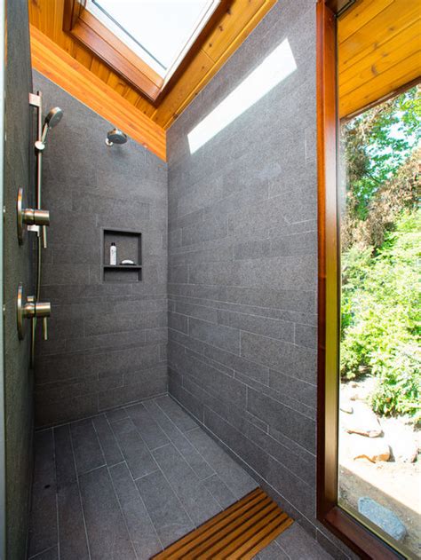 Shower Without Glass Houzz