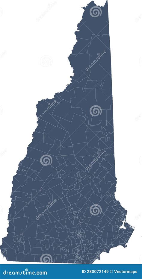 Novo Mapa Do Estado De Hampshire Limites De Recenseamento