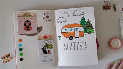 Camping Themed September Bullet Journal Setup YouTube