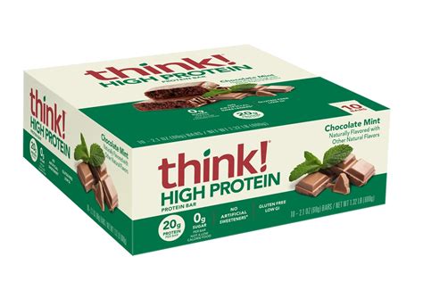 Think High Protein Bar Chocolate Mint 10 Bars Vitacost