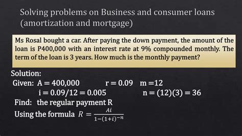 Basic Concept Of Business And Consumer Loans