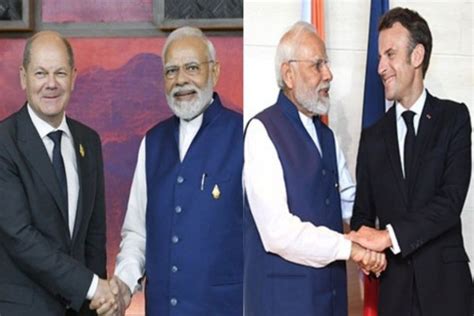 Pm Modi Holds Meeting With French President Macron German Chancellor