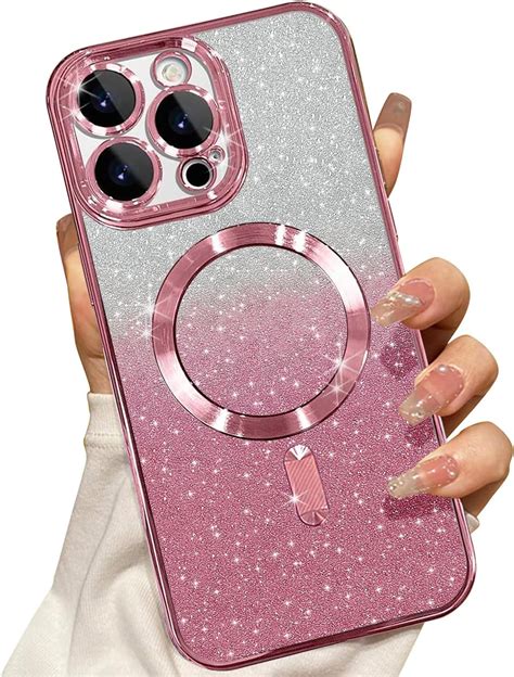 Misscase For Iphone 15 Pro Magnetic Glitter Case Compatible