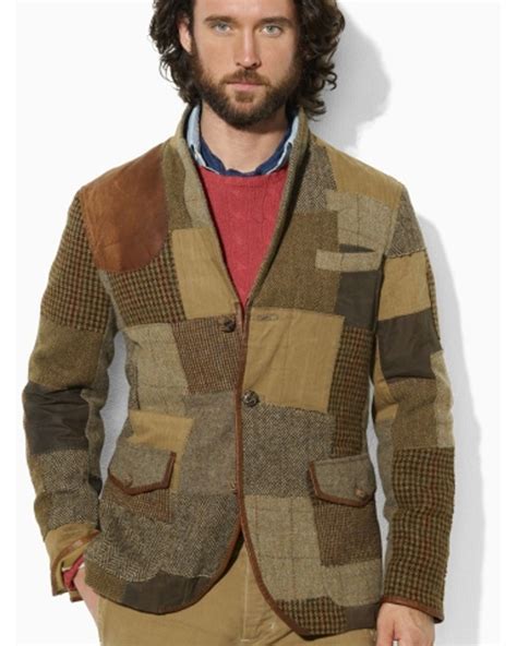 Polo Ralph Lauren Tweed Patchwork Sport Coat In Brown For Men Lyst