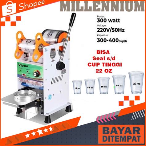 Jual Mesin Cup Sealer Alat Pres Gelas Plastik Ukuran Oz