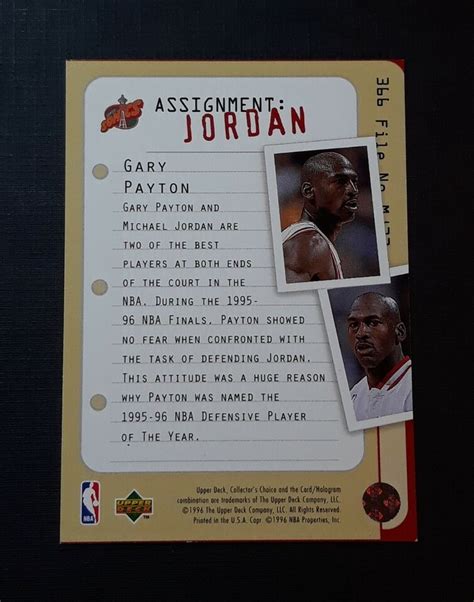 Michael Jordan Upper Deck Collector S Choice Assignment Gary