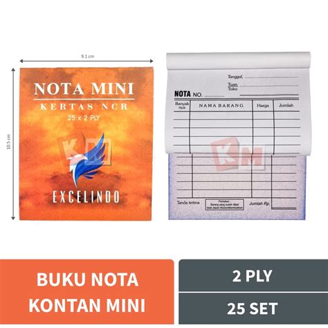 Jual Buku Nota Kontan Mini 2 Ply Rangkap Excelindo Isi 25 Lembar NCR