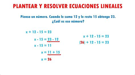 Plantear Y Resolver Ecuaciones Lineales Youtube