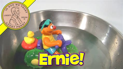 Sesame Street Ernie Trike Bath Time Toy Beach Aqua Bike Rubber Duckie Youtube