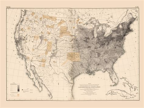 Populataion Of The United States 1870 Walker 1870 9th Census Atlas Usa Atlases Old Maps