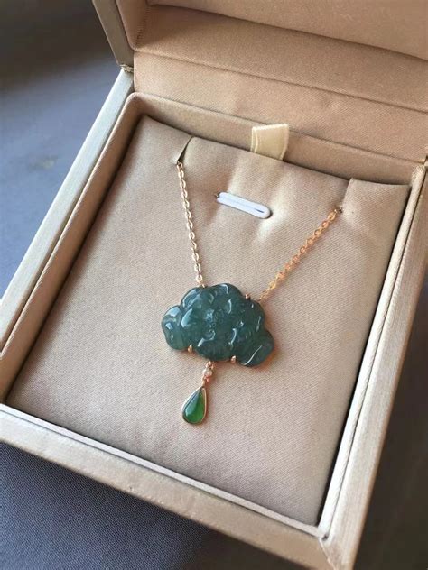 Natural Icy Blue Jadeite Necklace K Solid Rose Gold Natural