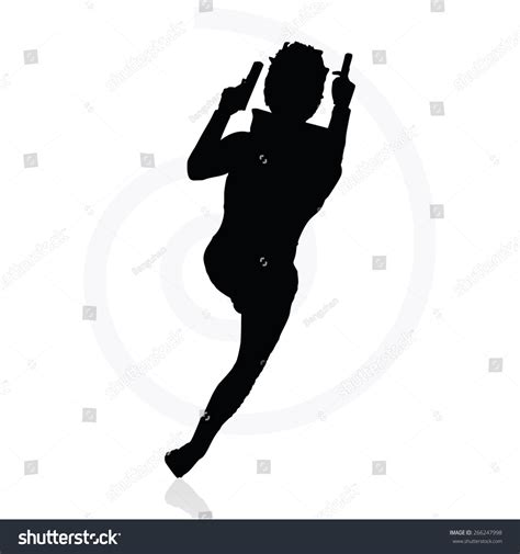 Vector Image Man Gun Pointing Silhouette Stock Vector (Royalty Free ...