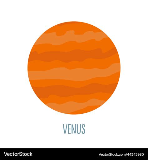 Planet Venus In Cartoon Style Royalty Free Vector Image