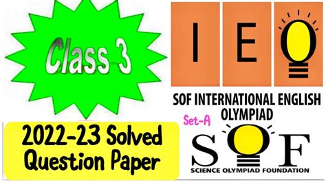 Sof Ieo Class 3 International English Olympiad 2022 23 Paper Previous