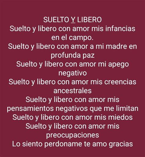 Afirmacion Suelto Y Libero Afirmaciones Positivas Diarias Frases