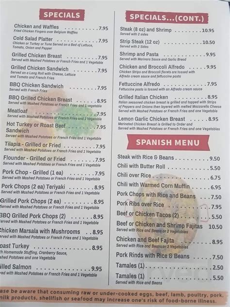 Sherrys Restaurant Menu In Philadelphia Pennsylvania Usa