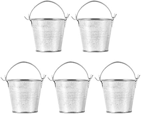 Amazon Juvale 6 Pack Small Galvanized Metal Buckets With Handles