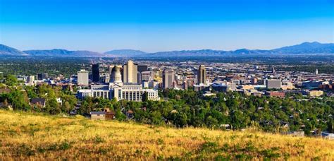 Premium Photo Panorama Of Salt Lake City Skyline With Utah State Capitol