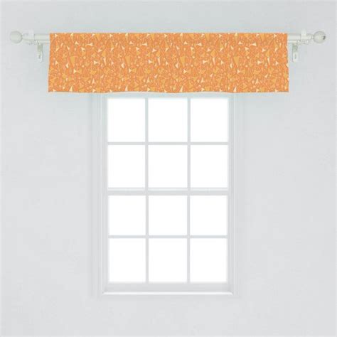 Geometric Window Valance Abstract Polygonal Shapes Modern Tangerine