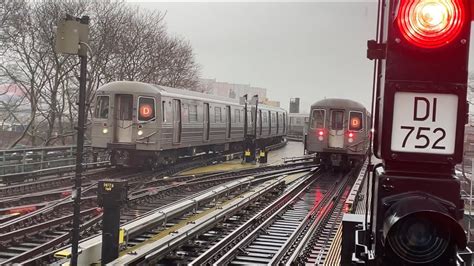 Bmt West End Line R D Trains In The Rain Bay Street