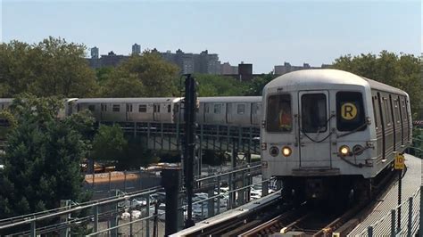 BMT West End Line D Trains With Q R And Work Train Yard Move