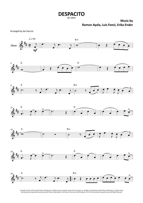 Despacito Arr Joe Securis Sheet Music Luis Fonsi Featuring Daddy