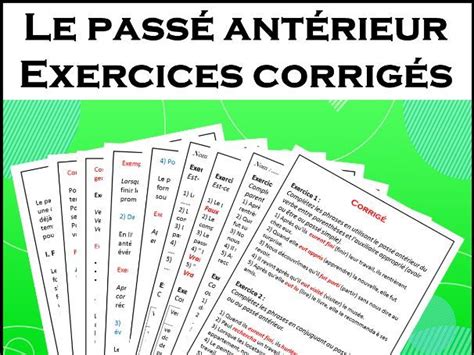 Le Pass Ant Rieur Explications Et Exercices French Verb Tenses