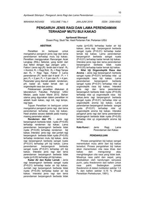 PDF PENGARUH JENIS RAGI DAN LAMA PERENDAMAN Penelitian Uisu Ac Id Wp