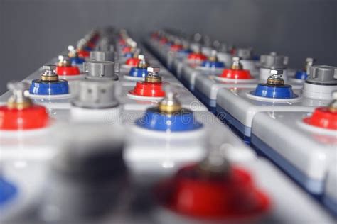 An Powerful Electric Dc Battery At An Electrical Station Stock Image