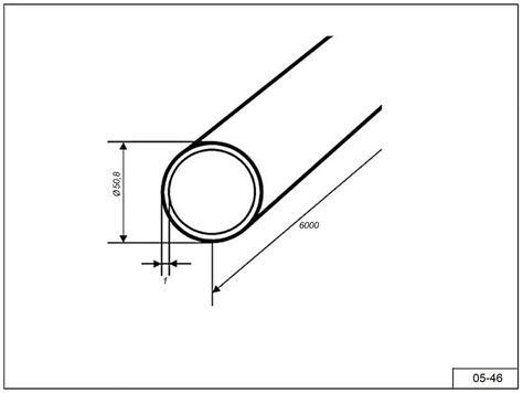 Труба 05-46 для перил AISI 304 Ø 50,8 мм. толщина 1 мм. L=6000 mm.