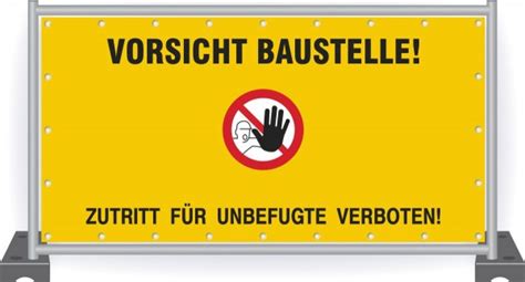 Baustellenbanner Vorsicht Baustelle