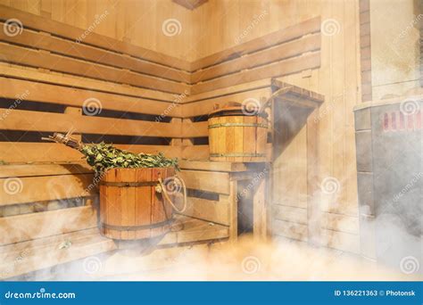 Interior Of Finnish Sauna Classic Wooden Sauna Relax In Hot Sauna