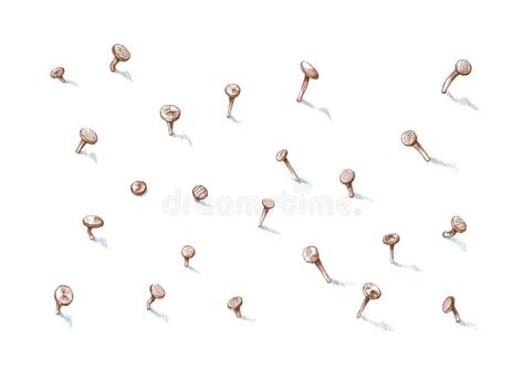 Lots Of Old Nails That Weren T Hammered In Properly Stock Image Image