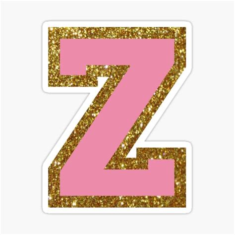 Gold And Pink Varsity Letter Z Sticker For Sale By Byleahwithlove