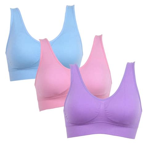 Womens Sport Yoga Bras S 3xl Seamless Breathable Underwear 3 Pack Of Comfort Fitness Bras Tops