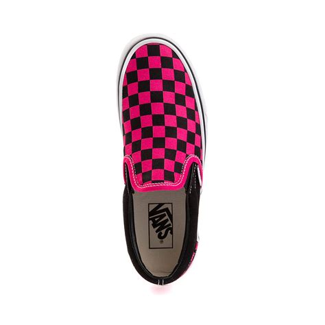 Vans Slip On Checkerboard Skate Shoe Pink Black Journeys