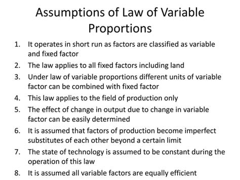 Law Of Variable Proportions PPT