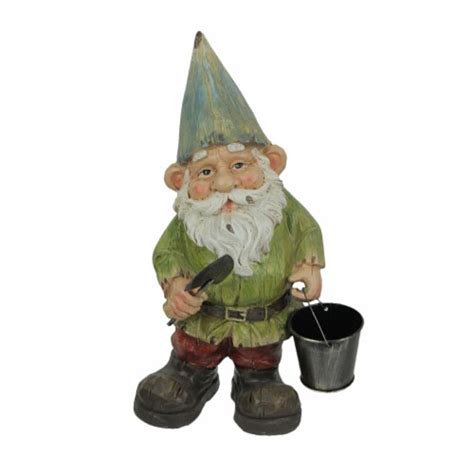 Zeckos Garden Gnome Holding Bucket Home Garden Decor Sculpture Lawn