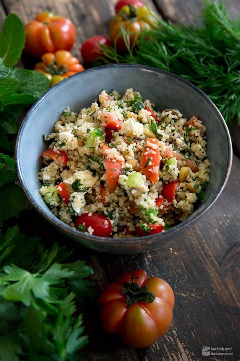 Couscous Mit Tomate Gurke Feta Kr Utern Madame Cuisine