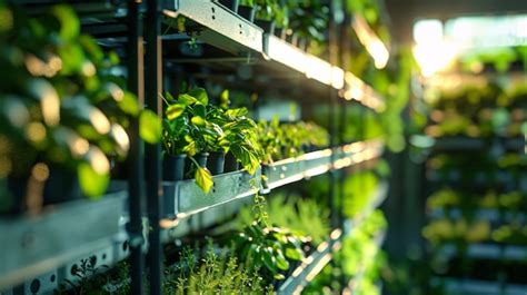 Premium Photo Row Of Green Plants Growing In A Greenhouse