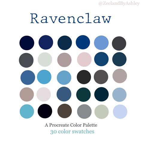 Ravenclaw Inspired Harry Potter Blue Procreate Color Palette Etsy