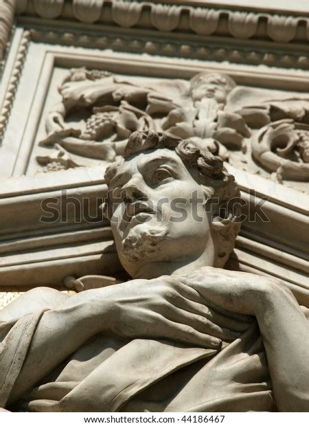 Florence Reachness Details On Facade Duomo Stock Photo