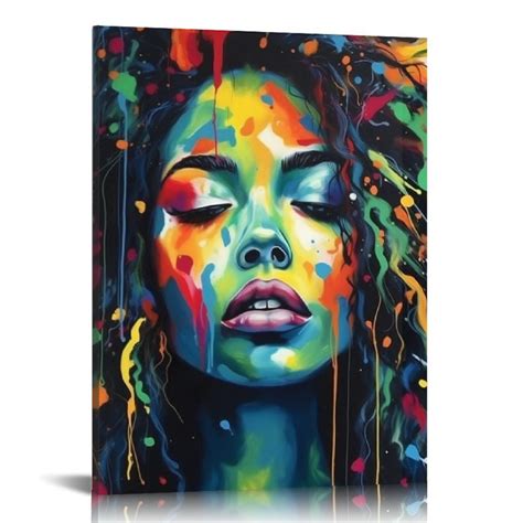 Jeuxus Black Wall Art Abstract African American Woman Poster Afro Girl