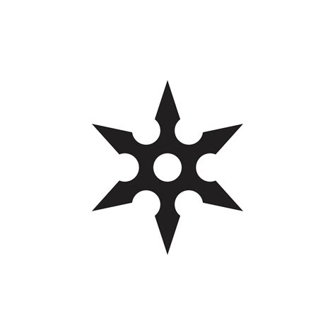 Eps10 Black Vector Ninja Shuriken Throwing Star Abstract Icon Isolated